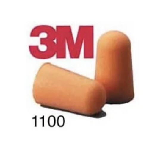 25 Packs/Pair 3M Disposable Uncorded 29 dB Taper End Earplugs Orange 1100 Series