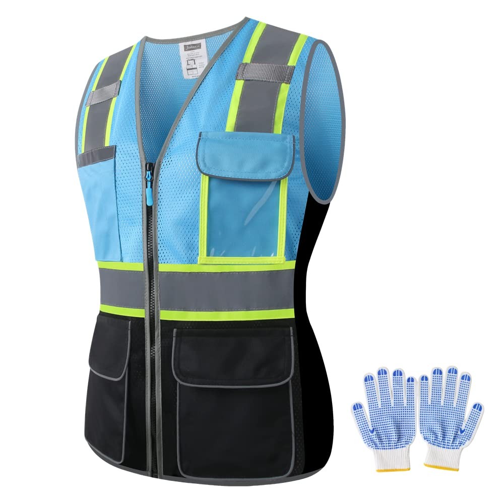 Safety Vest For Women,High Visibility Reflective Work Vest With Multi Pockets…