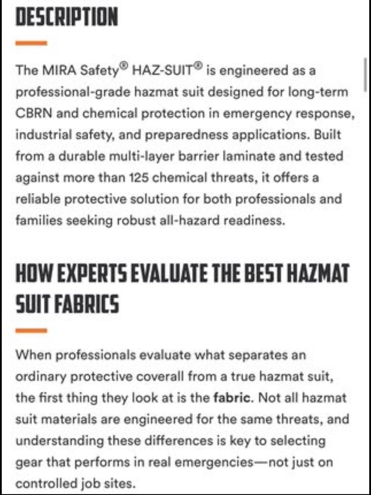 Size 2X/3X MIRA Safety HAZ-SUIT CBRN Hazard Protection Hazmat Suit ☣️ New SEALED