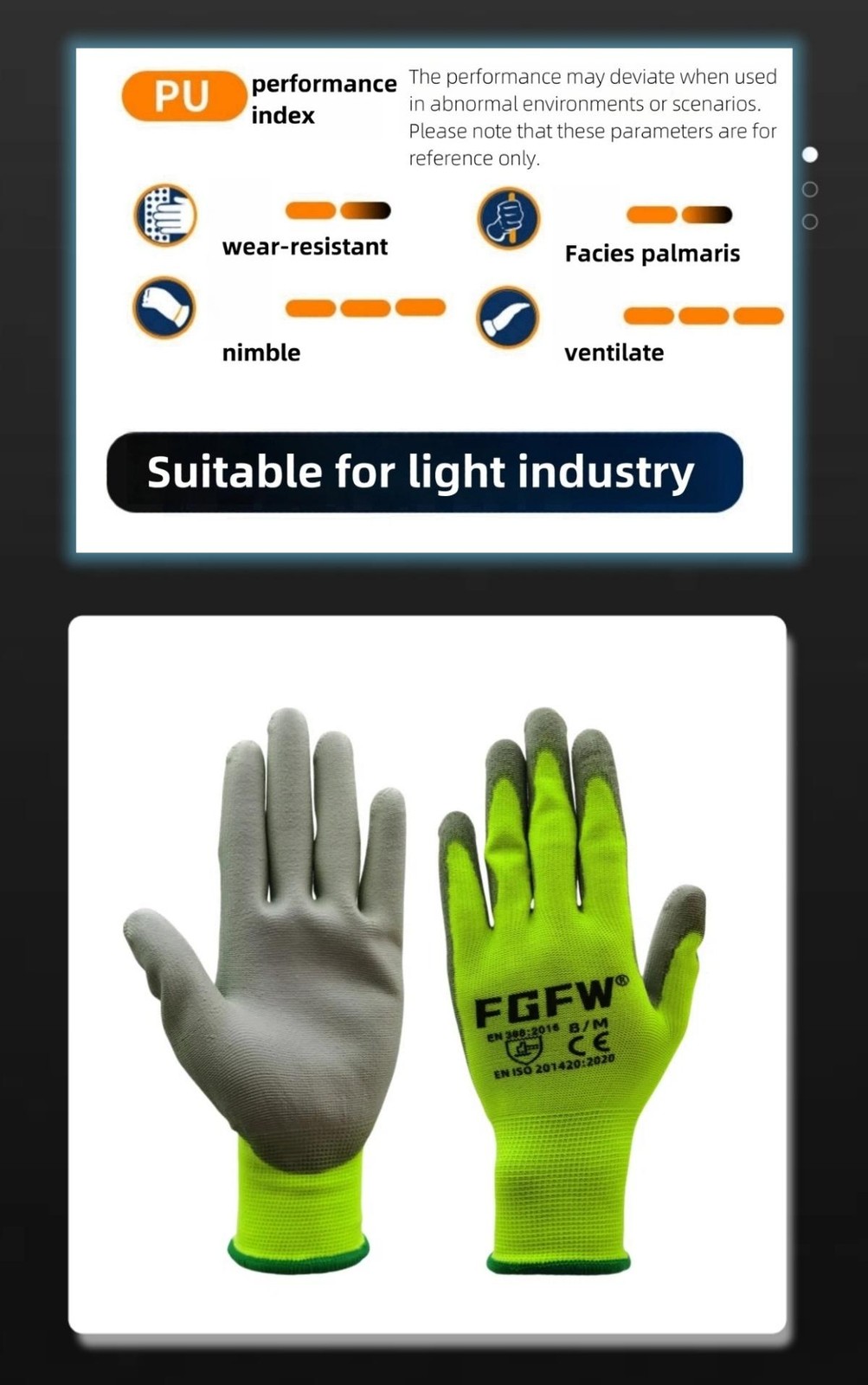 10 Pairs PU Coated Work Gloves Lightweight Durable Safety Gloves EN 388 ISO Pack