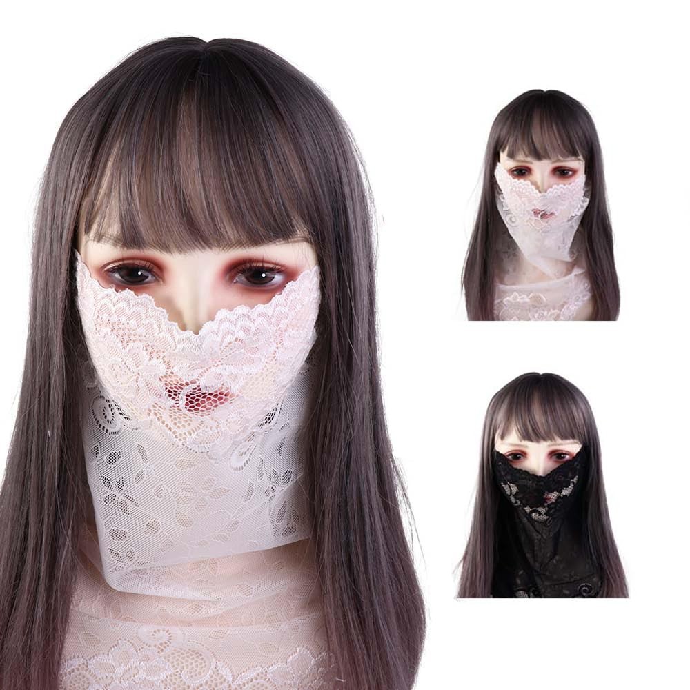 Leadigol 2 Pcs Sun Protective Face Mask with Ear Loops, Large, Pink&black