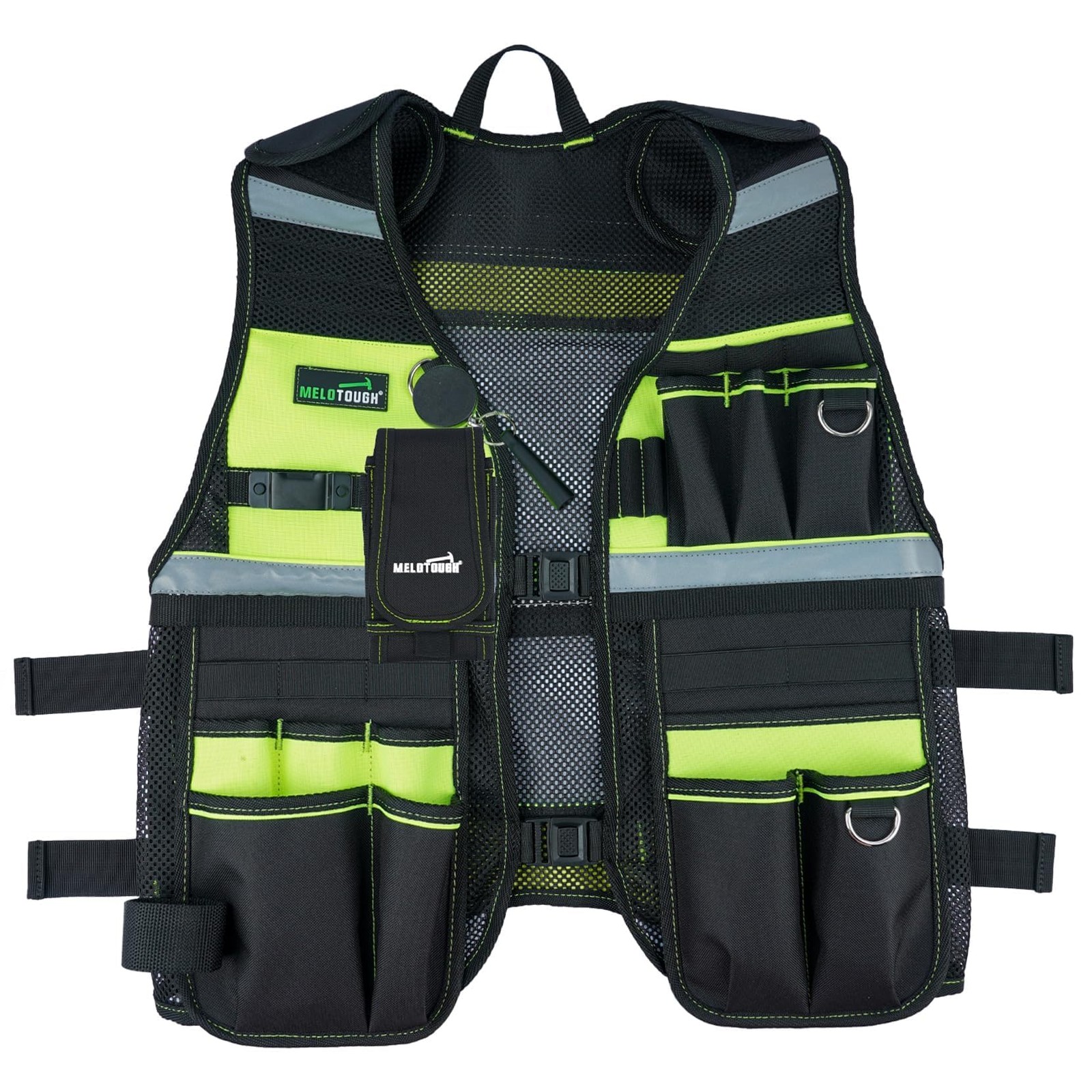 Tool Vest Reflective Safety Tool Vest with Removable Holder,Retractable Pen H…