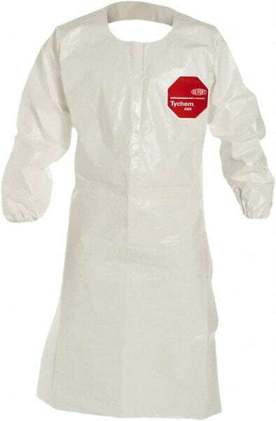 Dupont Chemical Resistant Coat Apron 44″ Long White 2XL Qty 25 SL275TWH2X002500