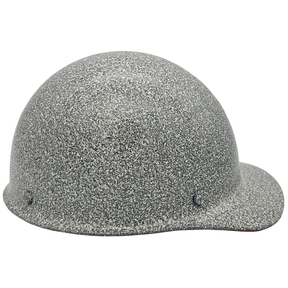 MSA Skullgard Small Cap Style with Ratchet Suspension – Custom Text White Stone