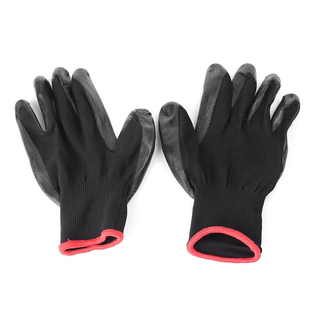 24 Pairs Nylon PU Safety Coated Protective Work Gloves Builders Grip Black po