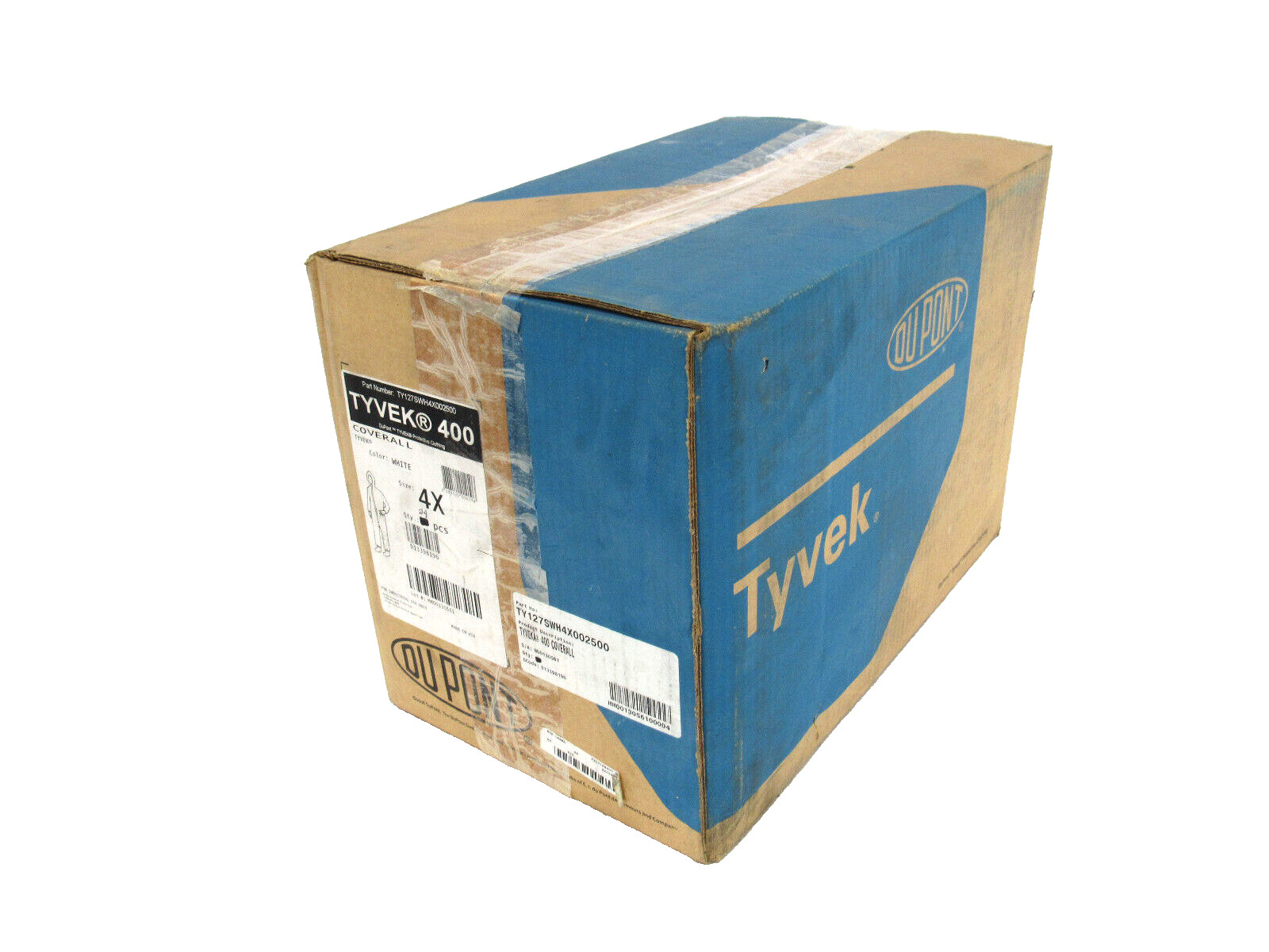 NEW BOX OF 24EA DUPONT TYVEK 400 4X COVERALL TY127SWH4X002500