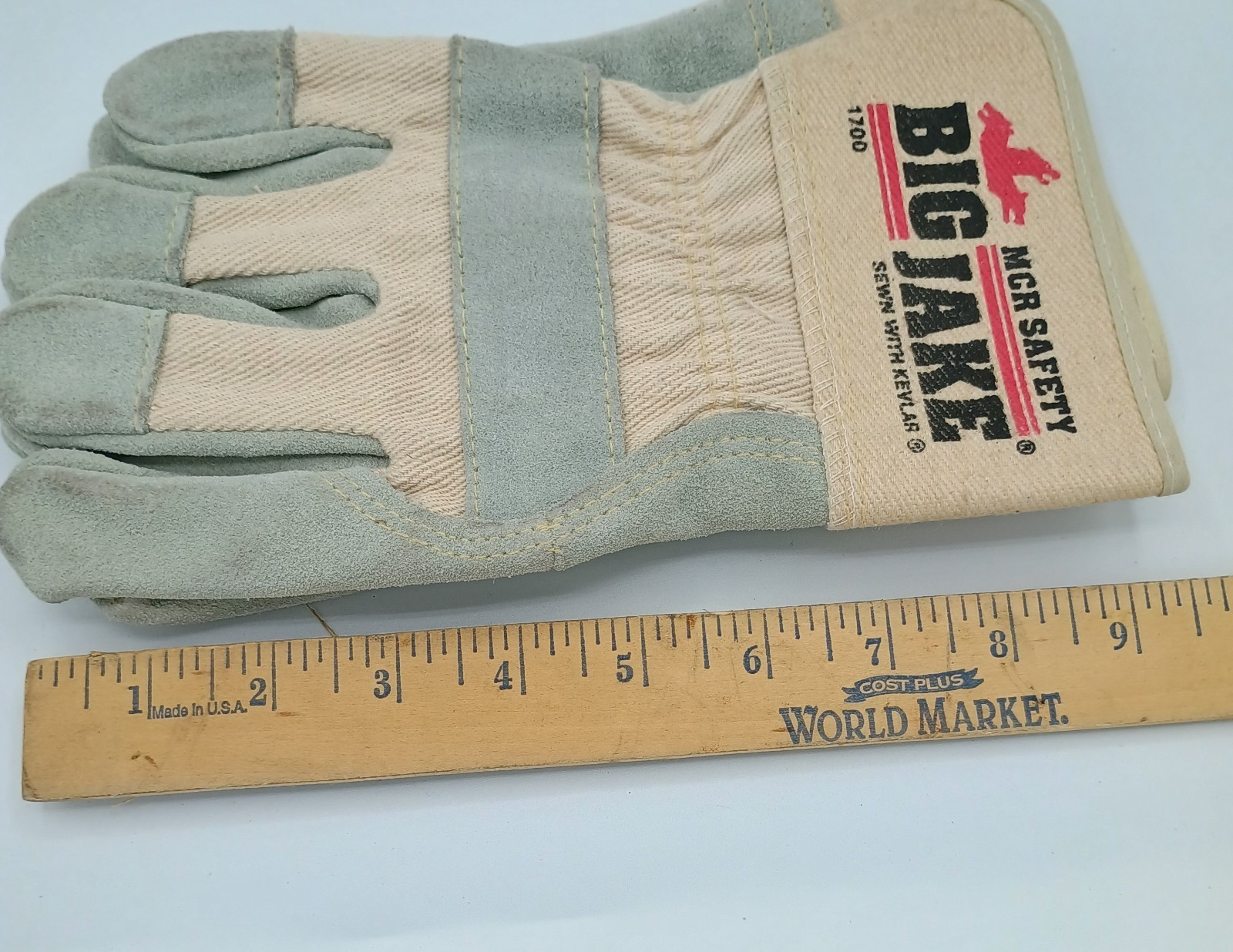 1700 Big Jake, MCR Safety, 1700 Leather Gloves With Kevler thread . Size M