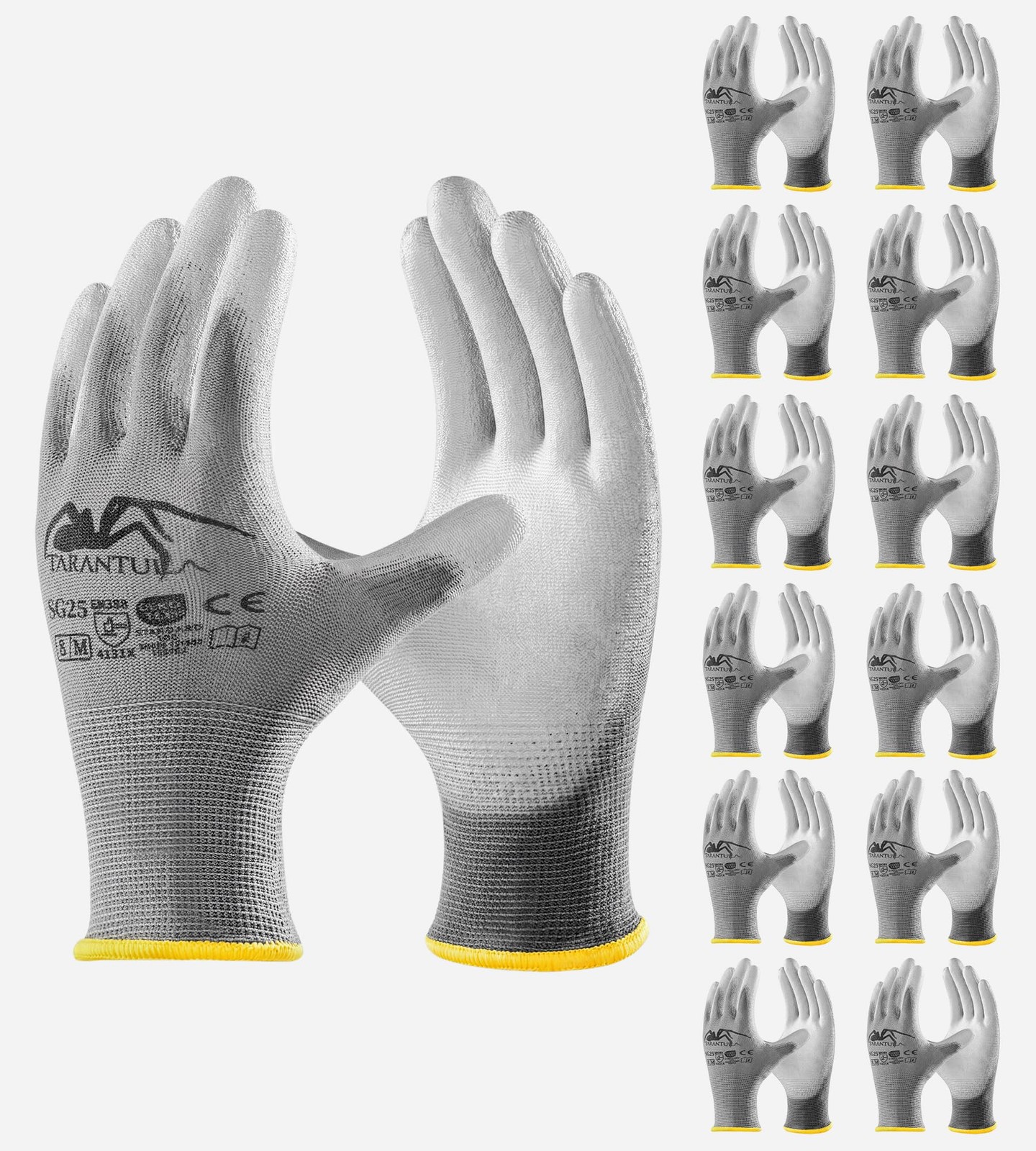 Tarantula PU Coated Work Gloves, Seamless Knit Nylon Glove for Men and Women,…
