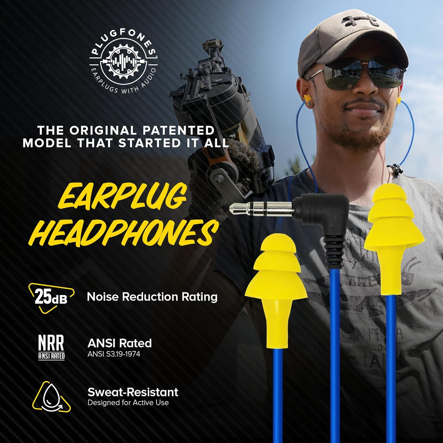 Basic Earplug Headphones Earplug-Earbud Hybrid 25 Db Noise Reduction Rating W…