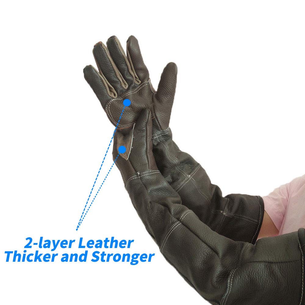 Waterproof Animal Handling Gloves, Anti-Scratch/Bite Protective Long Gloves f…