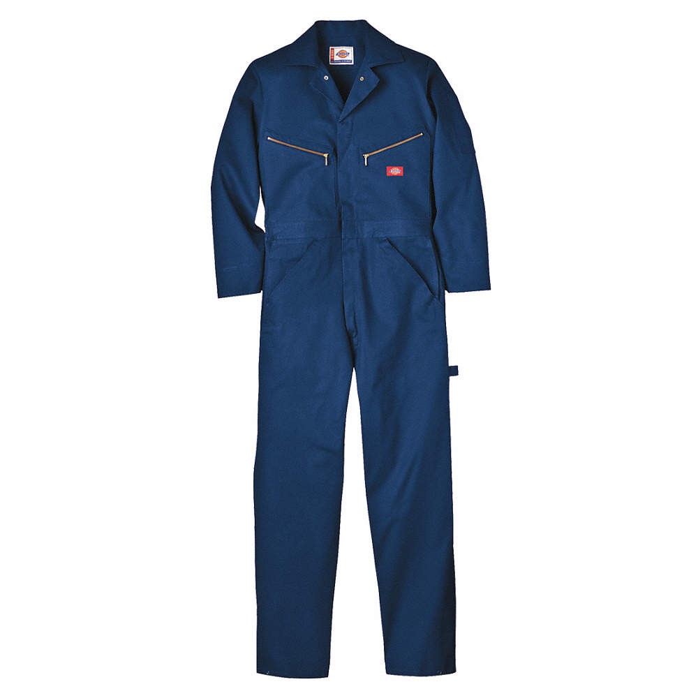 DICKIES 4877DN RG 2XL Long Sleeve Coveralls,Cotton,Navy,2X 39C290