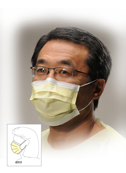 Halyard 47117 FACE Mask Yellow – 50ct/box