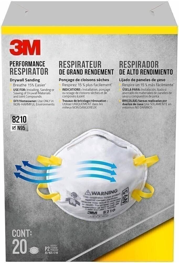 3M Personal Protective Equipment Particulate Respirator 8210 + N95 + Smoke +…