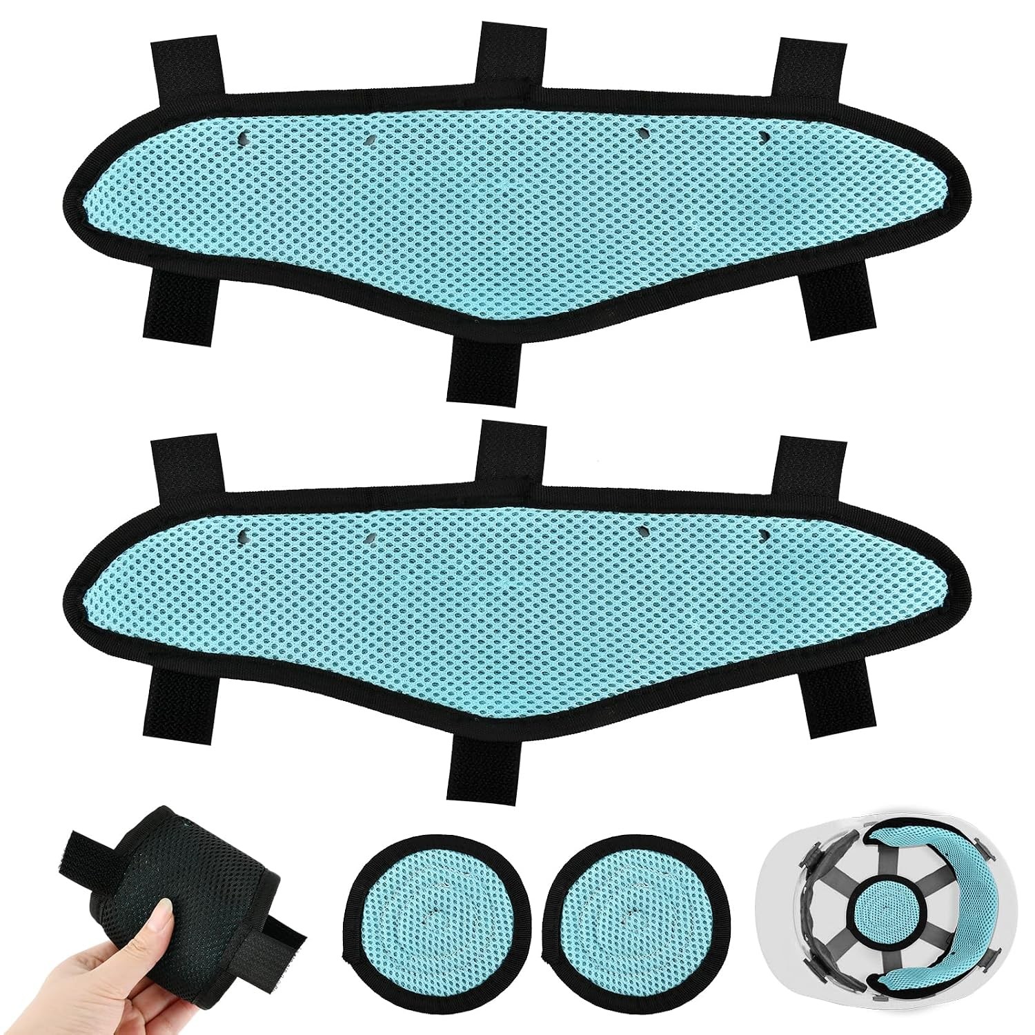Hard Hat Top Pads and Sweatbands for Safety Helmet, Washable Cooling Liner
