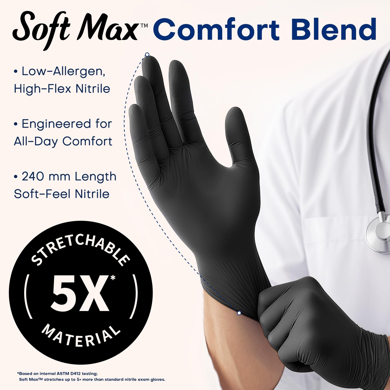 Disposable Nitrile Gloves Chemical Resistant Powder Free Medium 1000 Pcs Food