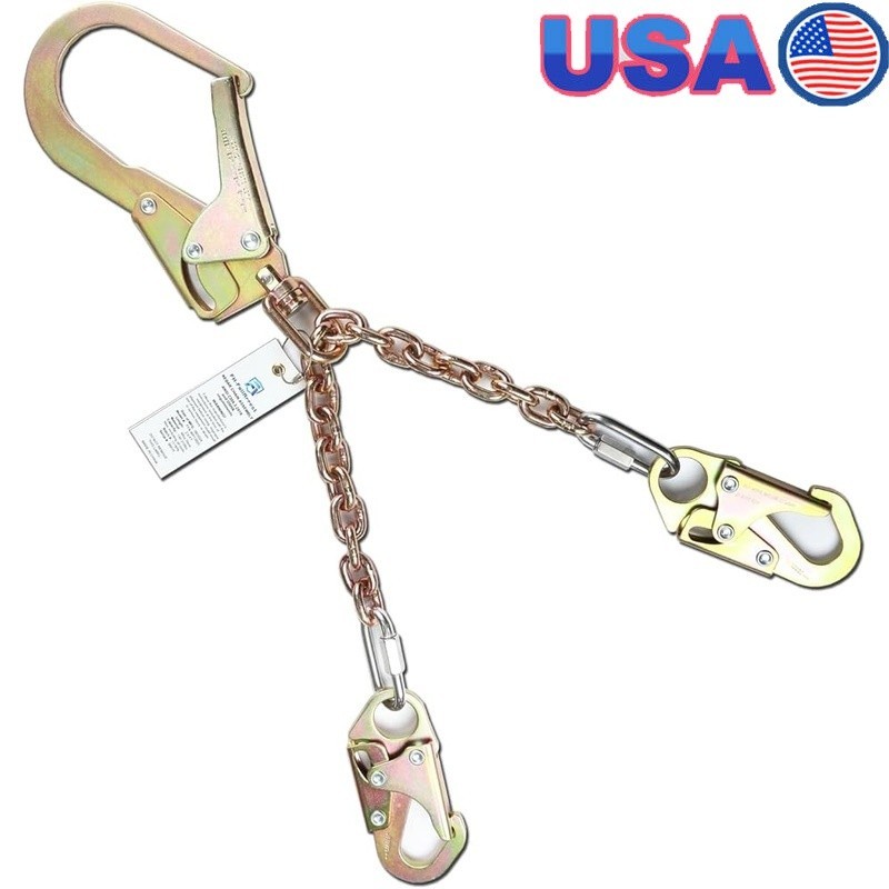 Heavy Duty Rebar Positioning Chain 360° Steel Hook Lanyard Workers Safety New