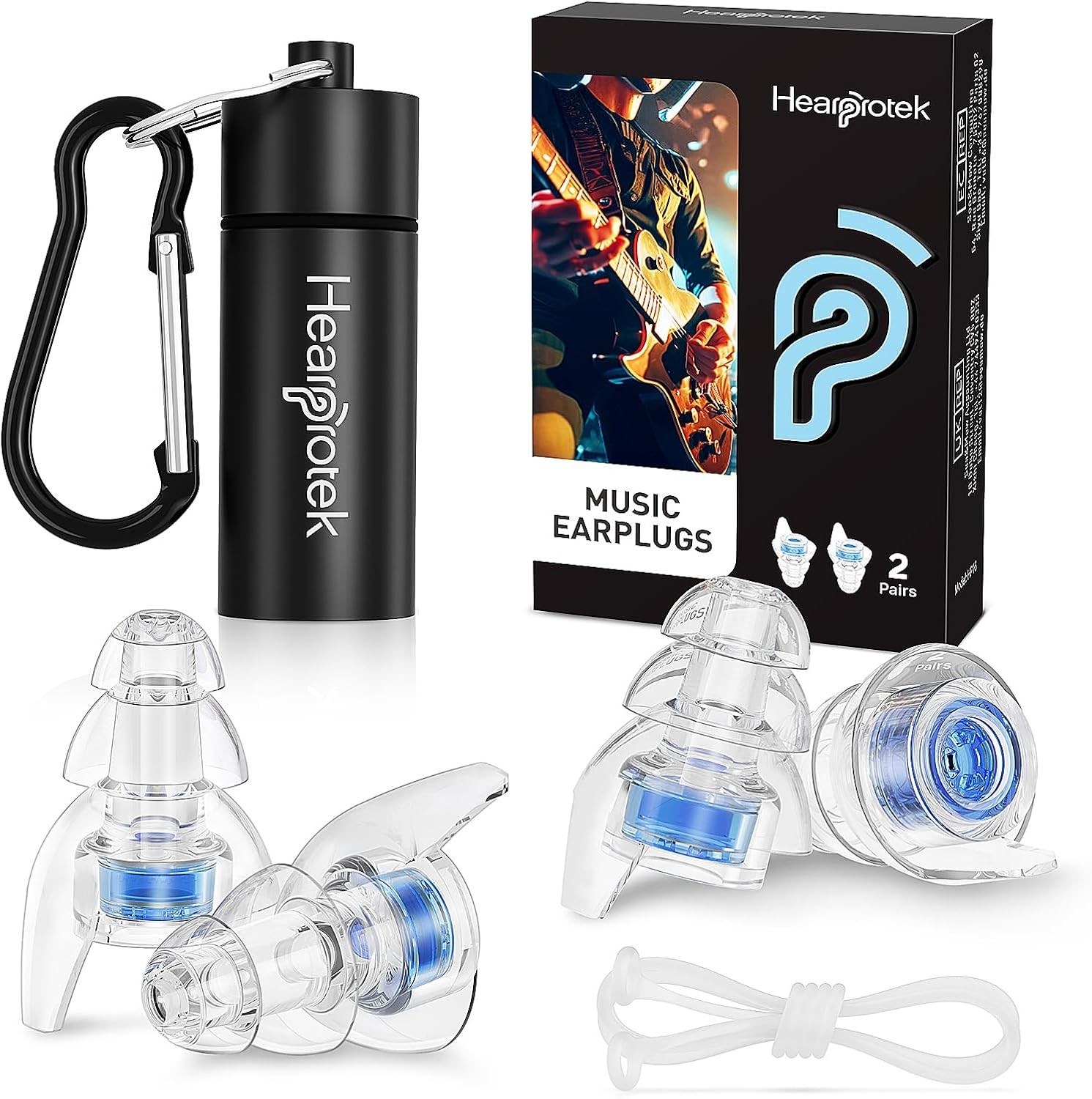 Concert Ear Plugs, 2Pairs Reusable High Fidelity Musician Ear Plugs for Concerts