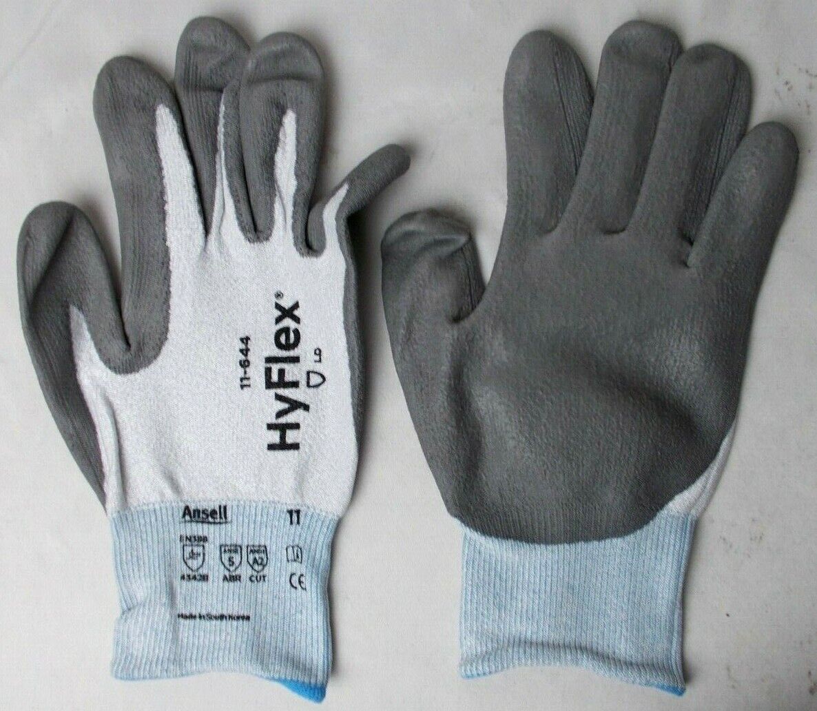 Gloves Cut Resistant ANSELL 11-644 HyFlex® Light Gray Size 11 ” 1 Pair “