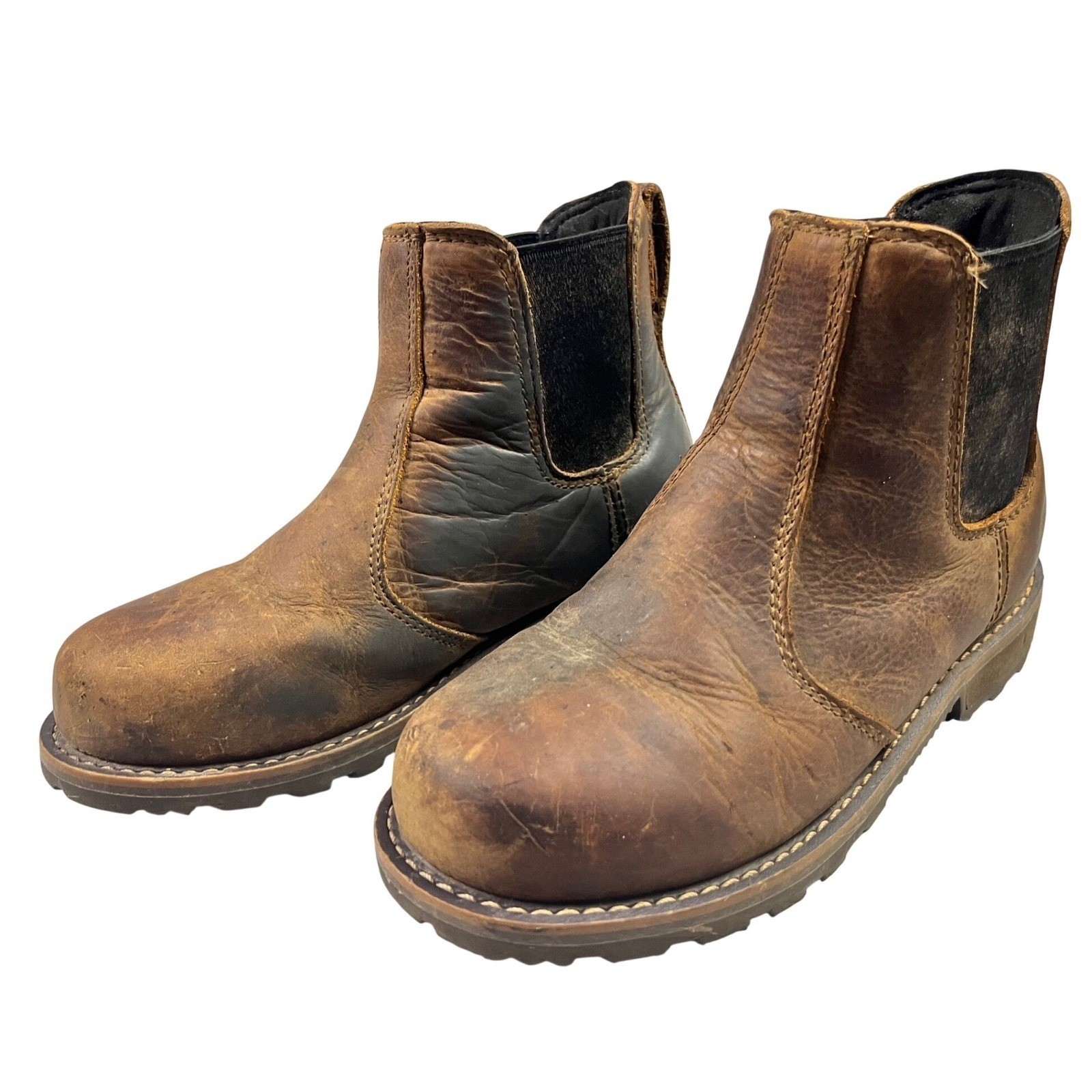 Carhartt Frontier Brown Leather Water Resistant Chelsea Boots FN6194-W Womens 6