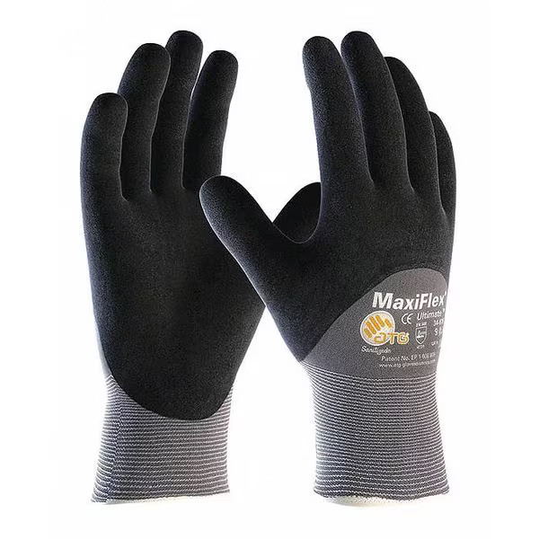 Pip Coated Gloves, Foam Nitrile, Foam, 3/4 Dip, 3 Abrasion Level, Gray, L (9) 12
