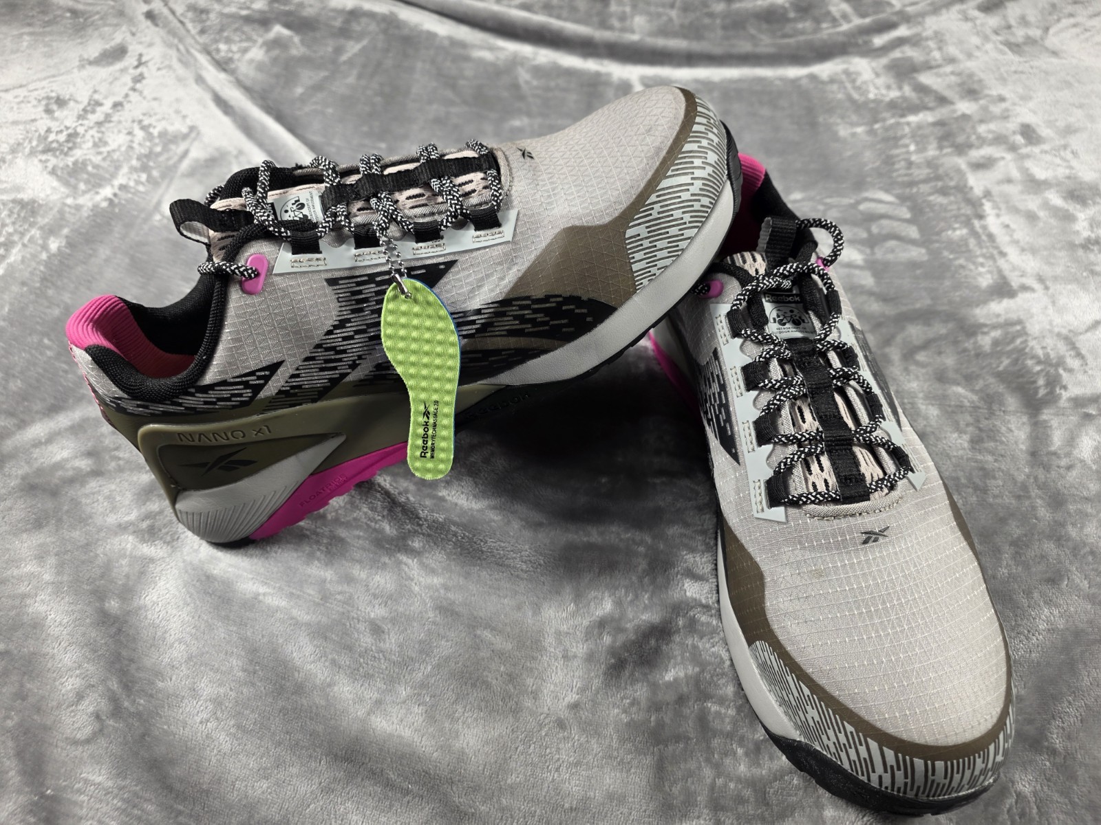 Reebok Nano X1 Adventure Safety Toe Work Shoes Green/Gray/Pink/Black Womens 12 M