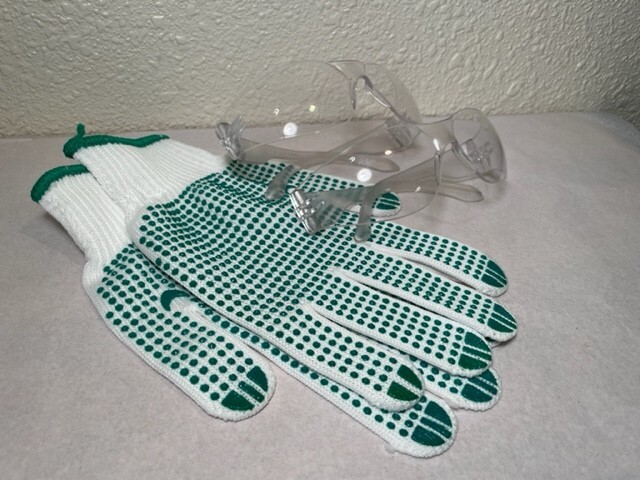 Non Slip Work Gloves & 2 Pair of Safety Glasses, R Z87+Taiwan Mirage