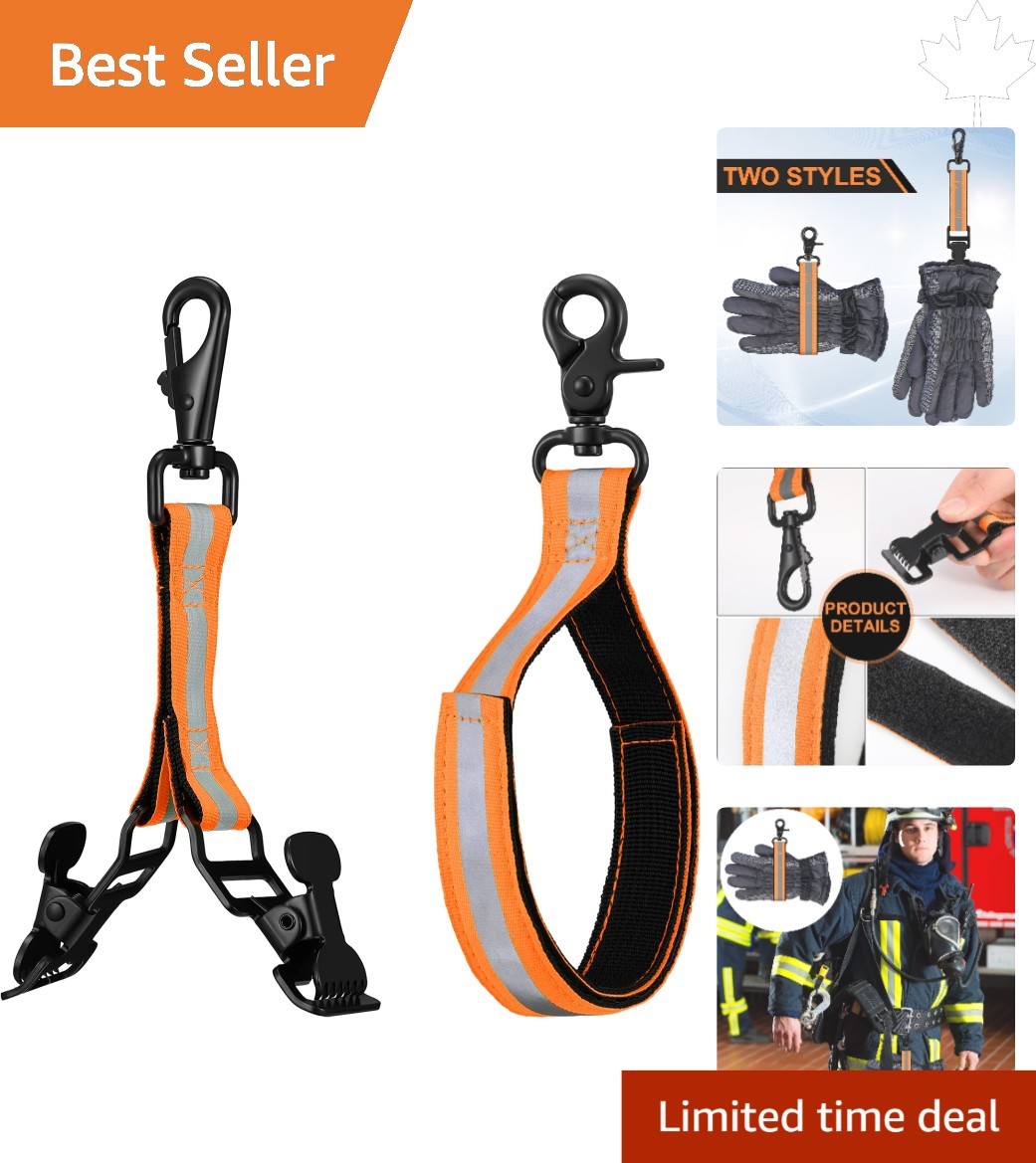 Ergonomic 2-Piece Glove Clip Set for Firefighters – Reflective Safety Design