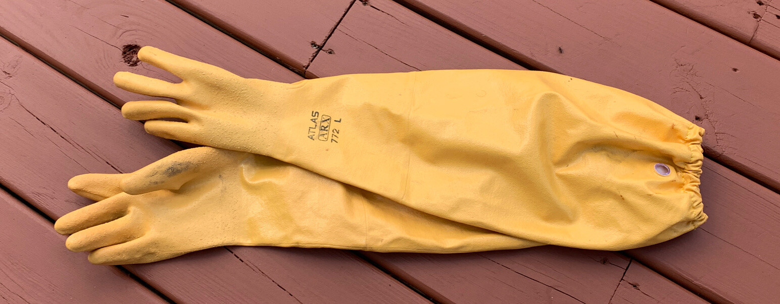 Atlas 772 Large Nitrile Chemical Resistant Gloves 25″ Inch Yellow