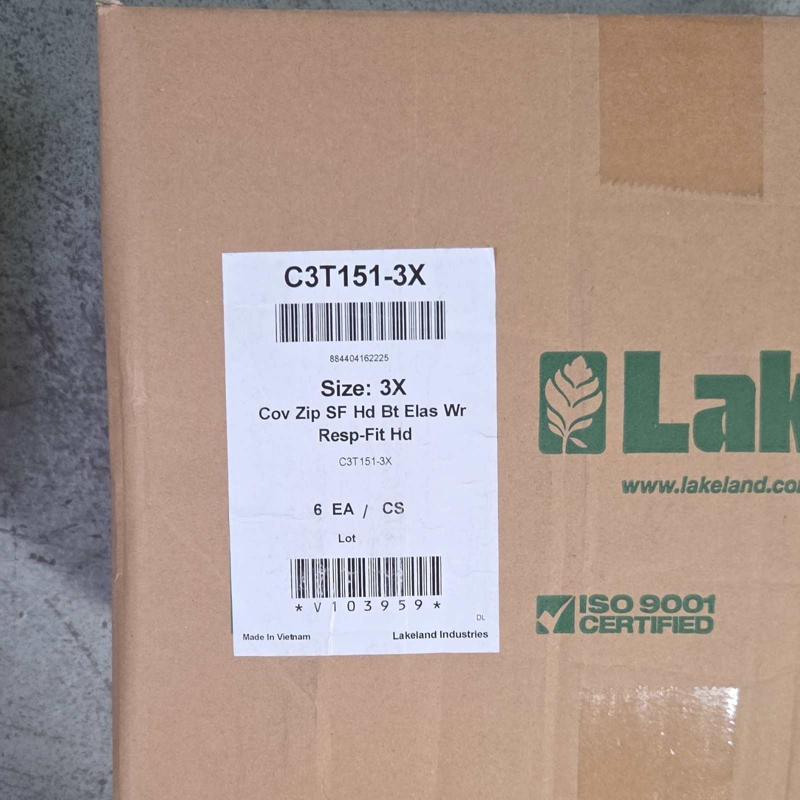 Lakeland C3T151-3X Protective Coverall Zip SF Hood Elastic Wrists 3X