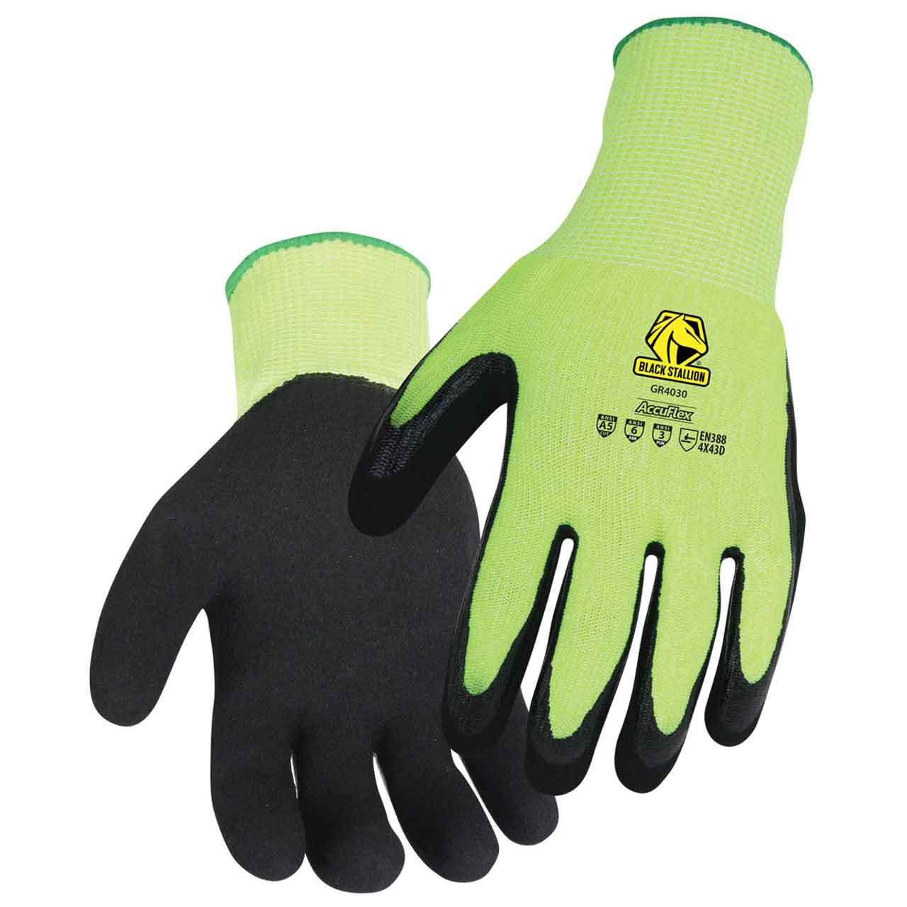 Black Stallion GR4030-HB AccuFlex A5 Cut Resistant Sandy Nitrile Glove Large