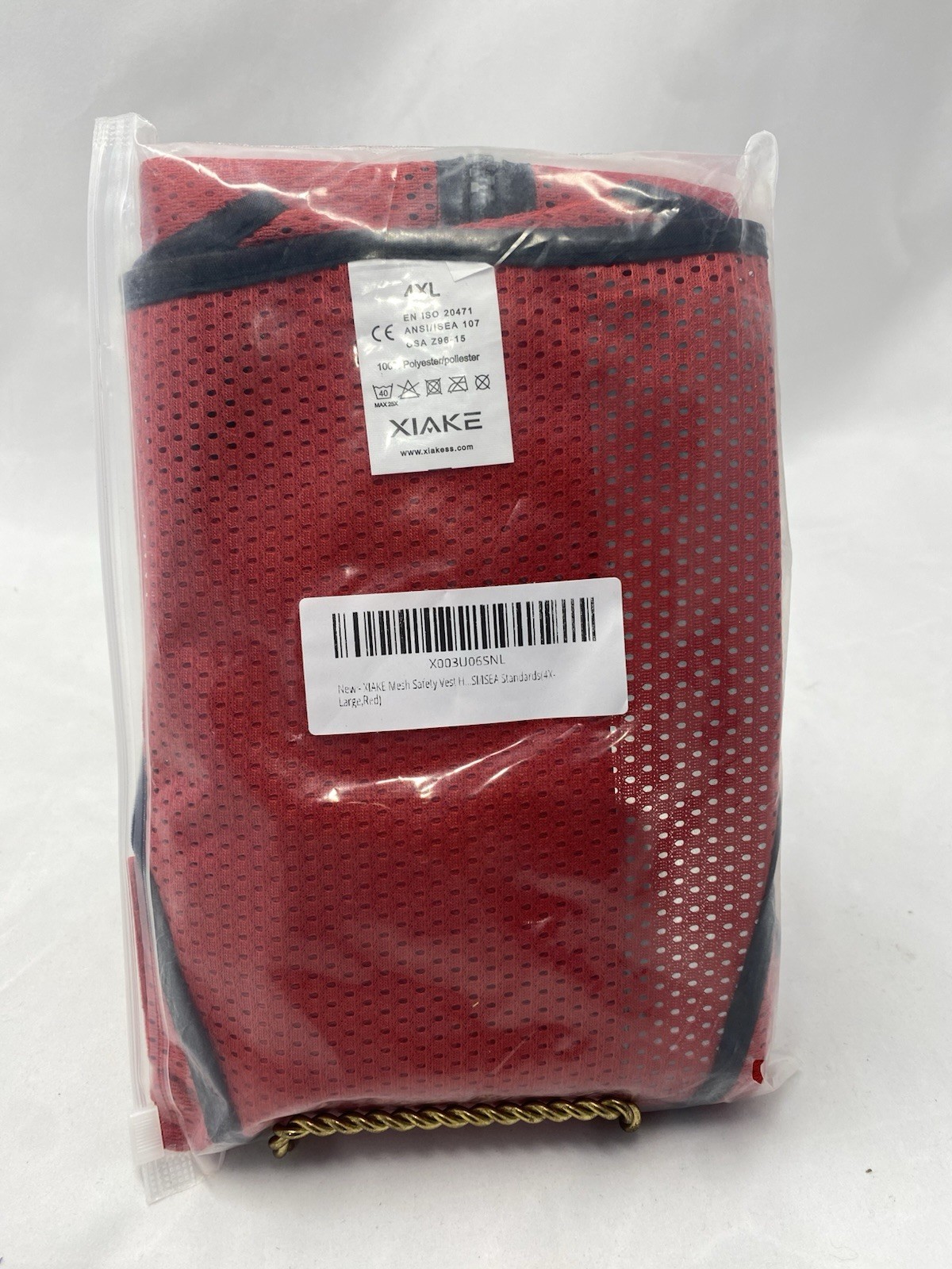 NEW XIAKE Brand Red Lightweight Mesh safety vest 4XL 4+1P Pockets Unisex PPE