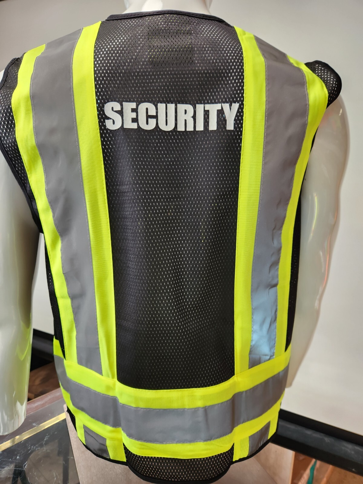 FX Two Tone High Visibility Reflective BLACK Security Safety Vest