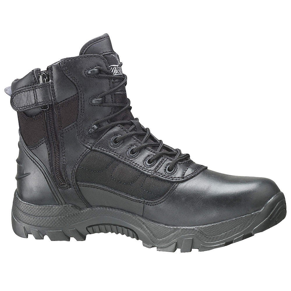 THOROGOOD SHOES 804-6190 9.5W 6-Inch Work Boot,W,9 1/2,Black,PR 9XXJ8
