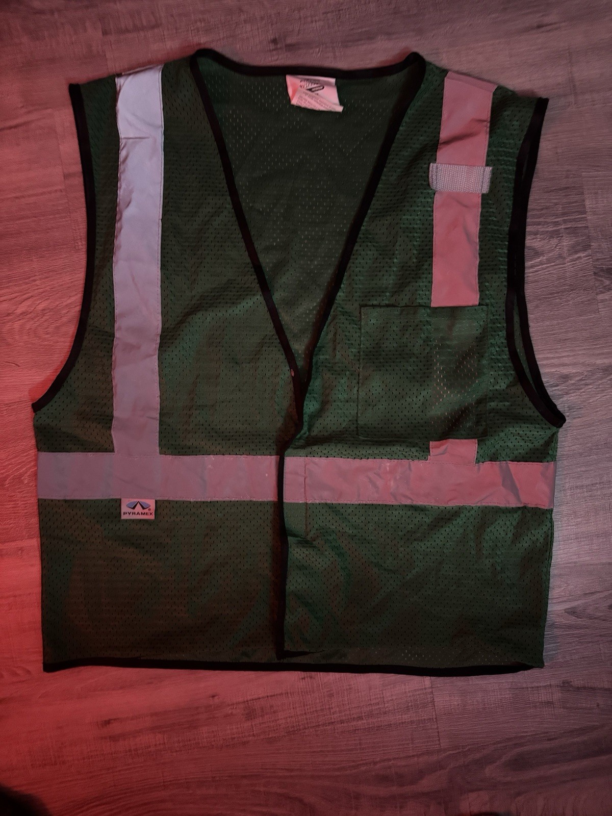 High Visibility Safety Vest Green Gray L/XL Reflective Work