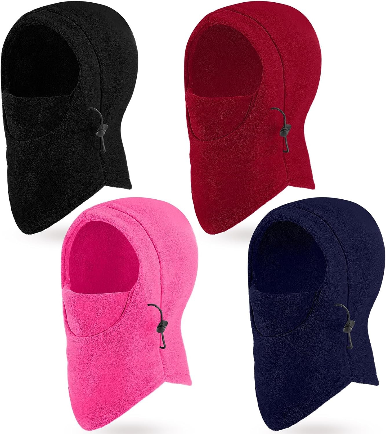 Frienda 4 Pcs Balaclava Ski Mask Windproof Black,navy Blue,wine Red,rose Red