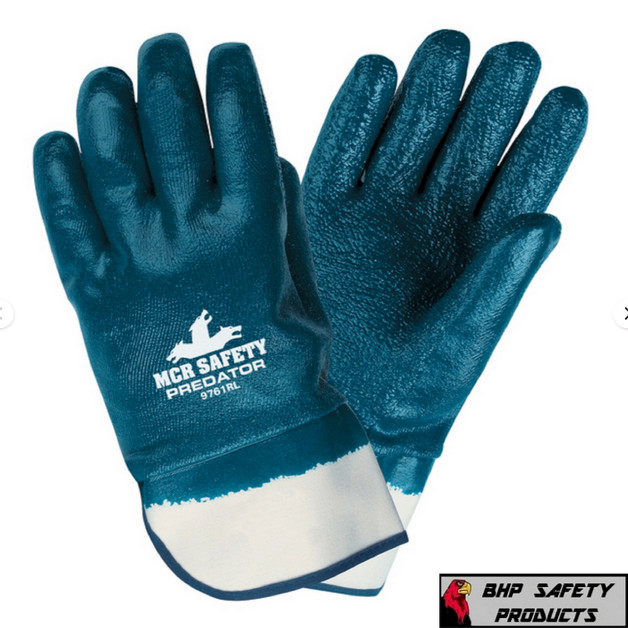 MCR Safety Predator Premium Nitrile-Coated Gloves Blue/White (12 Pairs) 9761R