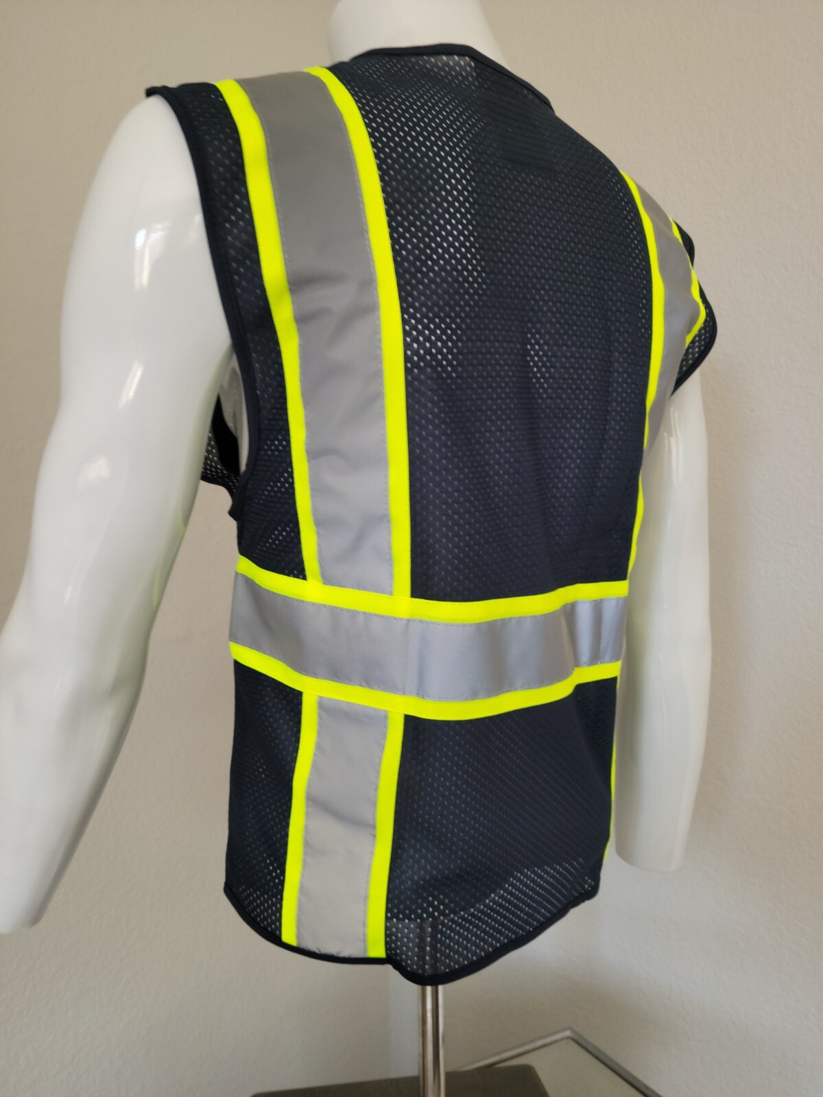 Navy Blue High Visibility Safety Vest Mesh fabric. (Small-5XL