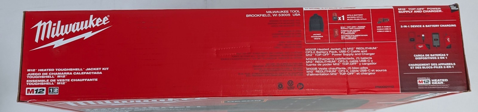 Milwaukee M100B-21L – M12 12V Durable Li-Ion Heated TOUGHSHELL Jacket – Large