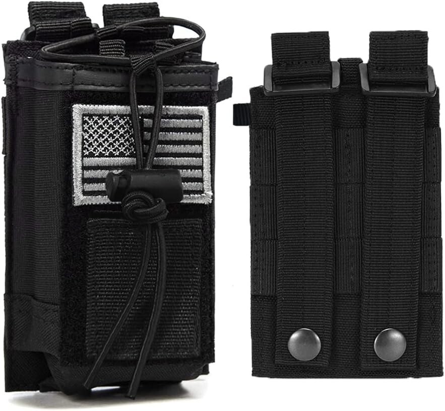 Radio Pouch Tactical Radio Holder Nylon Police Radio Holster for Two Way Walkie