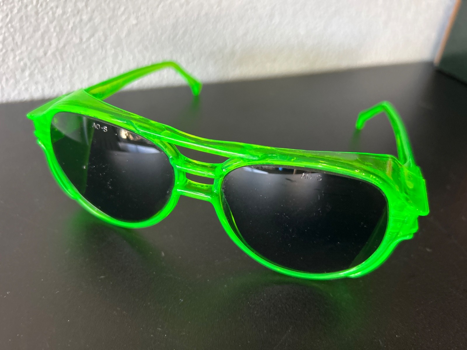 Aerosite Aviator Safety Glasses Frame Neon Green Pink Orange Made In USA Vintage
