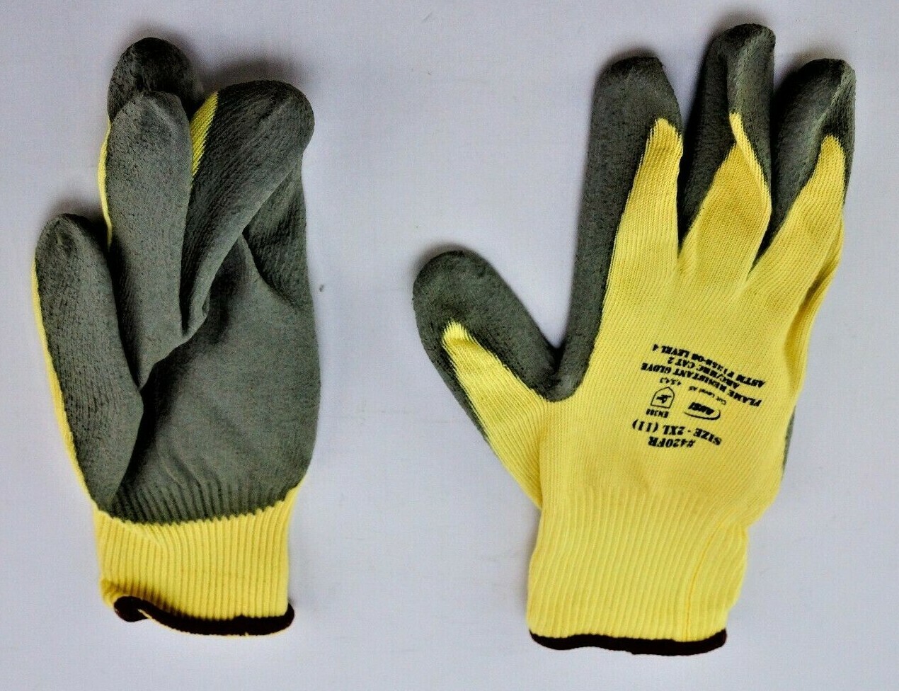 Flame and Cut Resistant Gloves Cat 2 Level 4 Size 2XLarge #420FR Yellow (1 Pair)