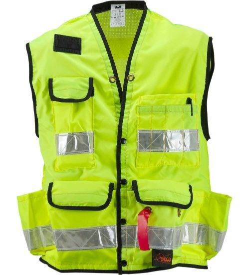8069-54 YL XLG SECO Surveyors Vest with Mesh Class 2 X-Large Lime Yellow