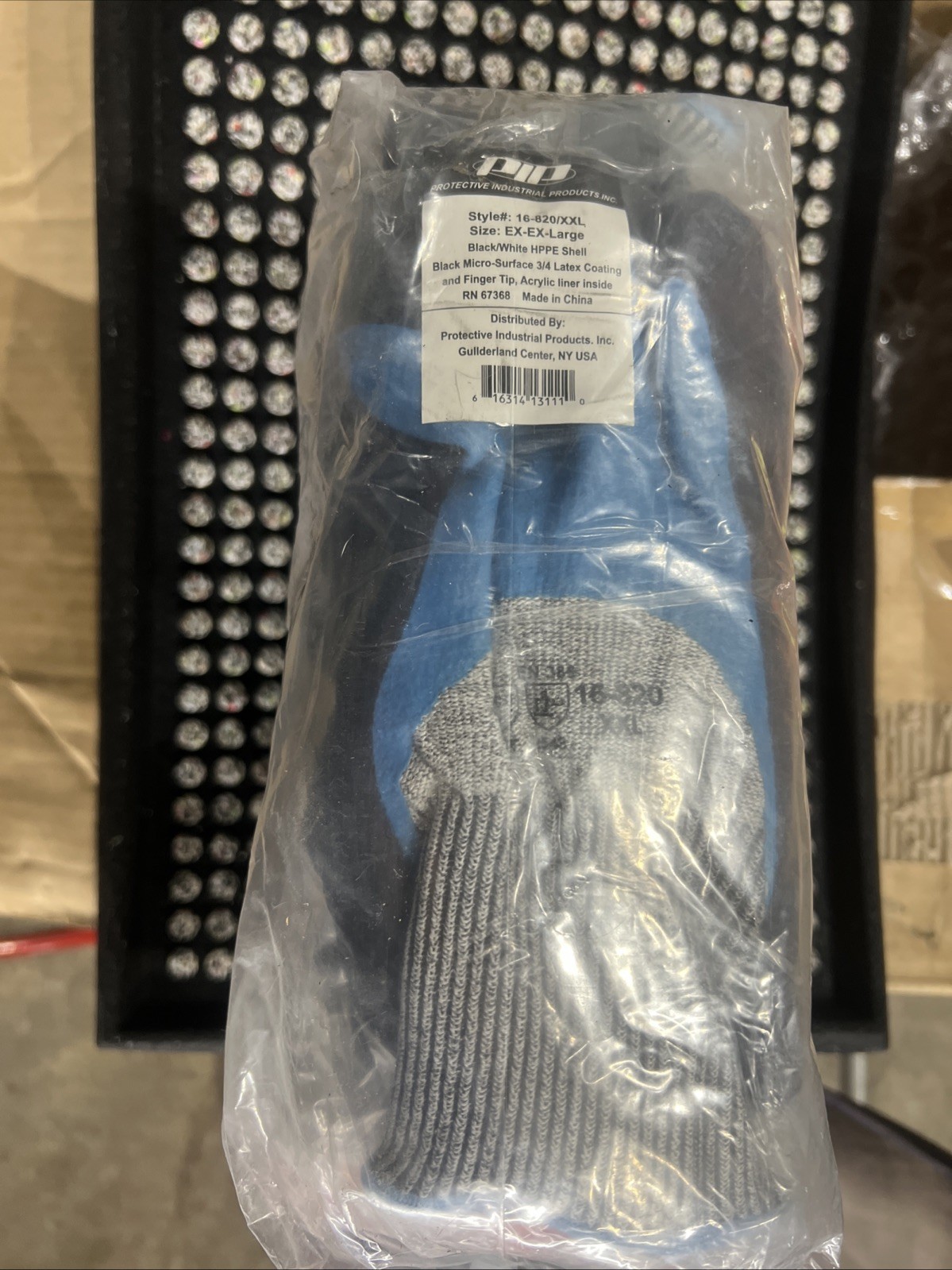 (12) PIP Safety Gloves 3/4 Latex Coating, Lined, Cut Resistant 16-820/XXL SEALED