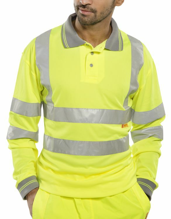 B Seen Polo Shirt Long Sleeved Saturn Yellow – Size 7XL / 84 Chest (CM)