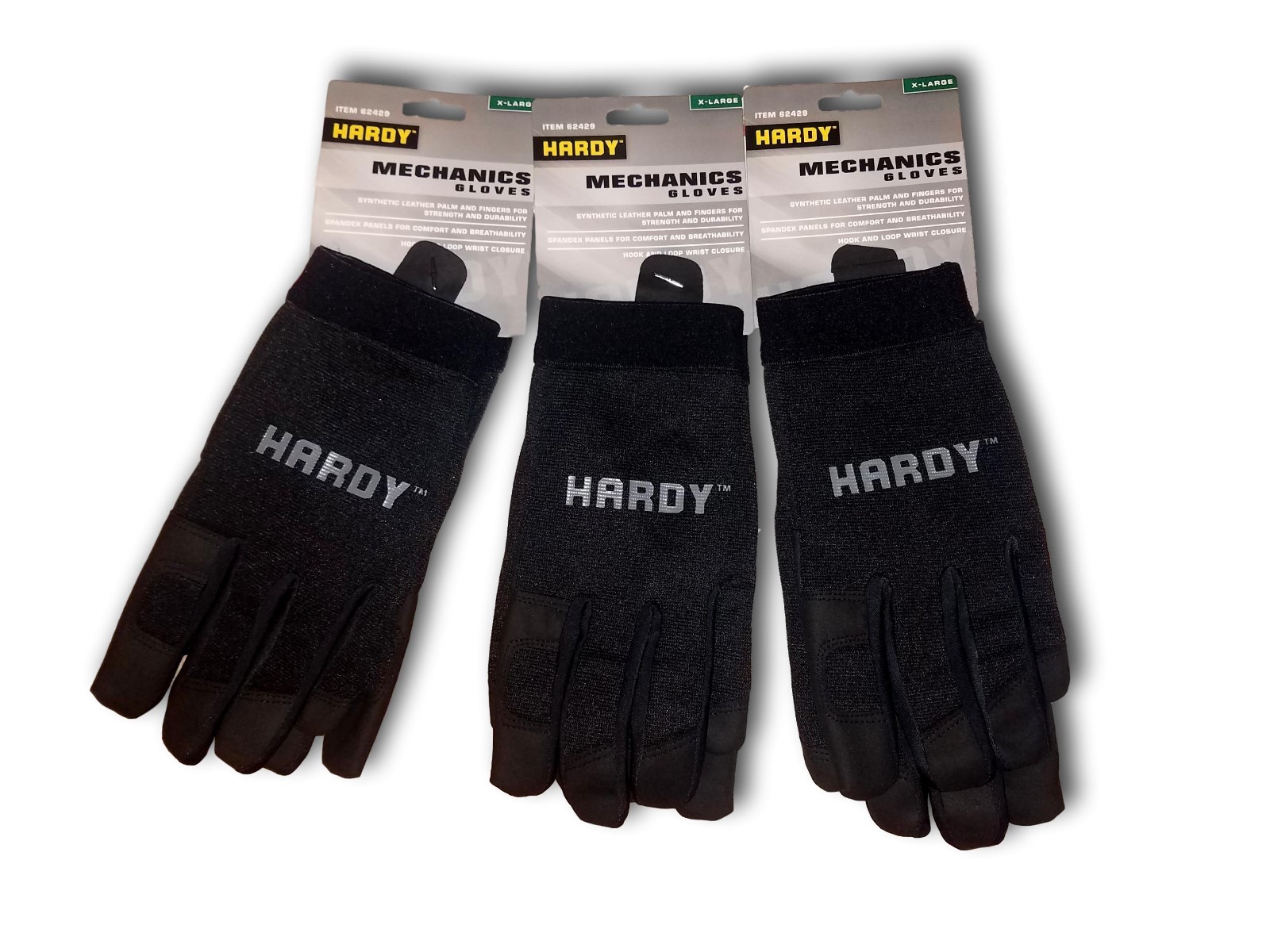 3 Pair of Work Gloves Utility Mechanic XL Synthetic Leather
