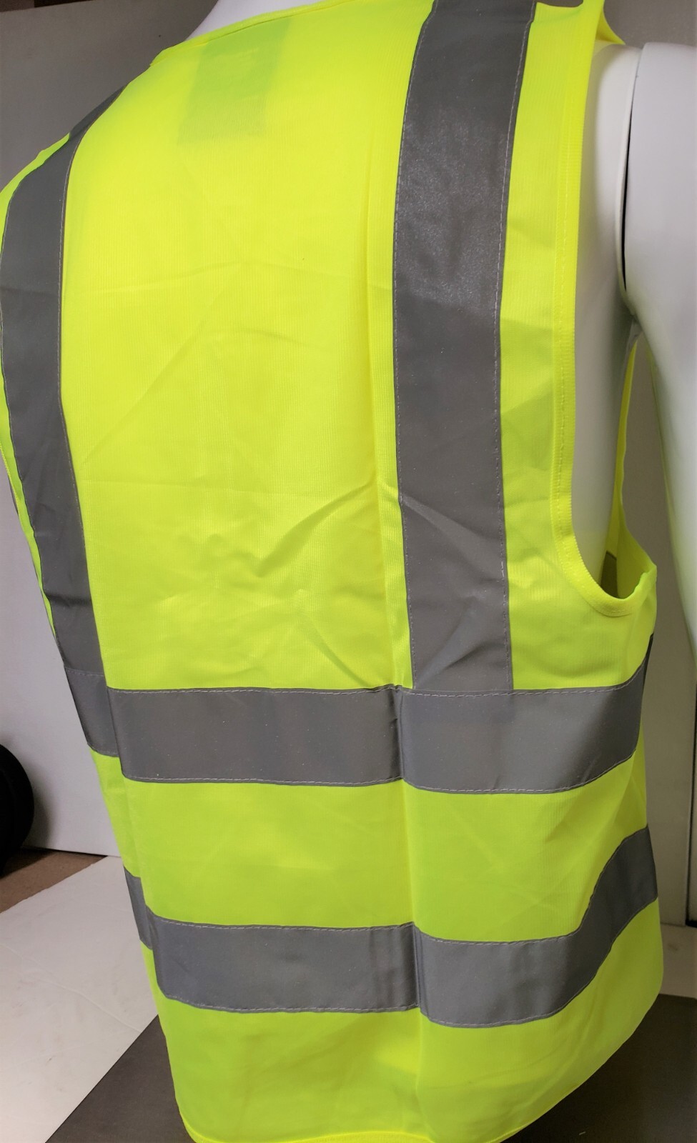 FX 2 Pockets Neon Yellow Safety Vest with Reflective Strips ANSI/ISEA APPROVED