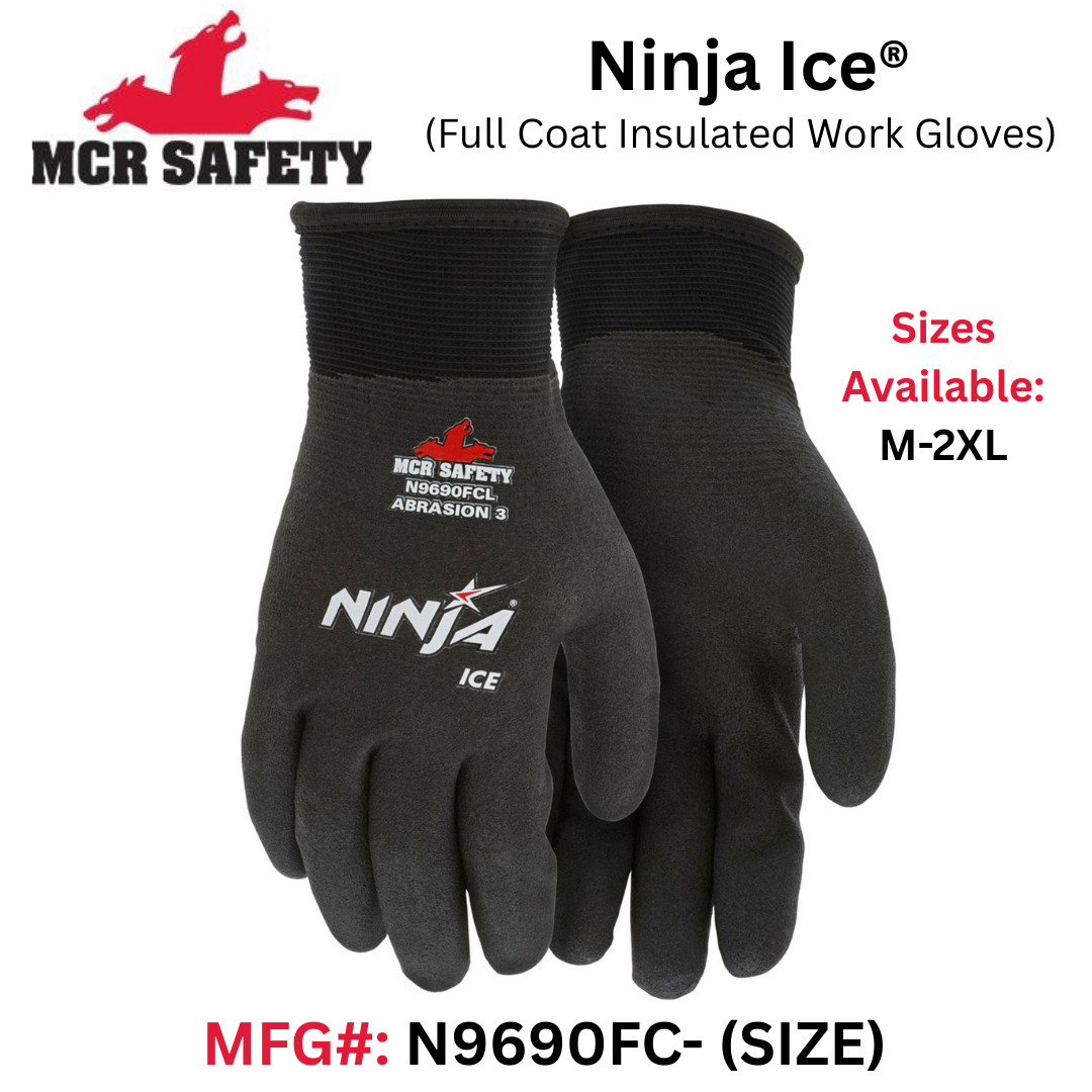 Fully Coated Insulated Work Gloves (MCR Safety – Ninja Ice N9690FC) – 1 PR -M-2X