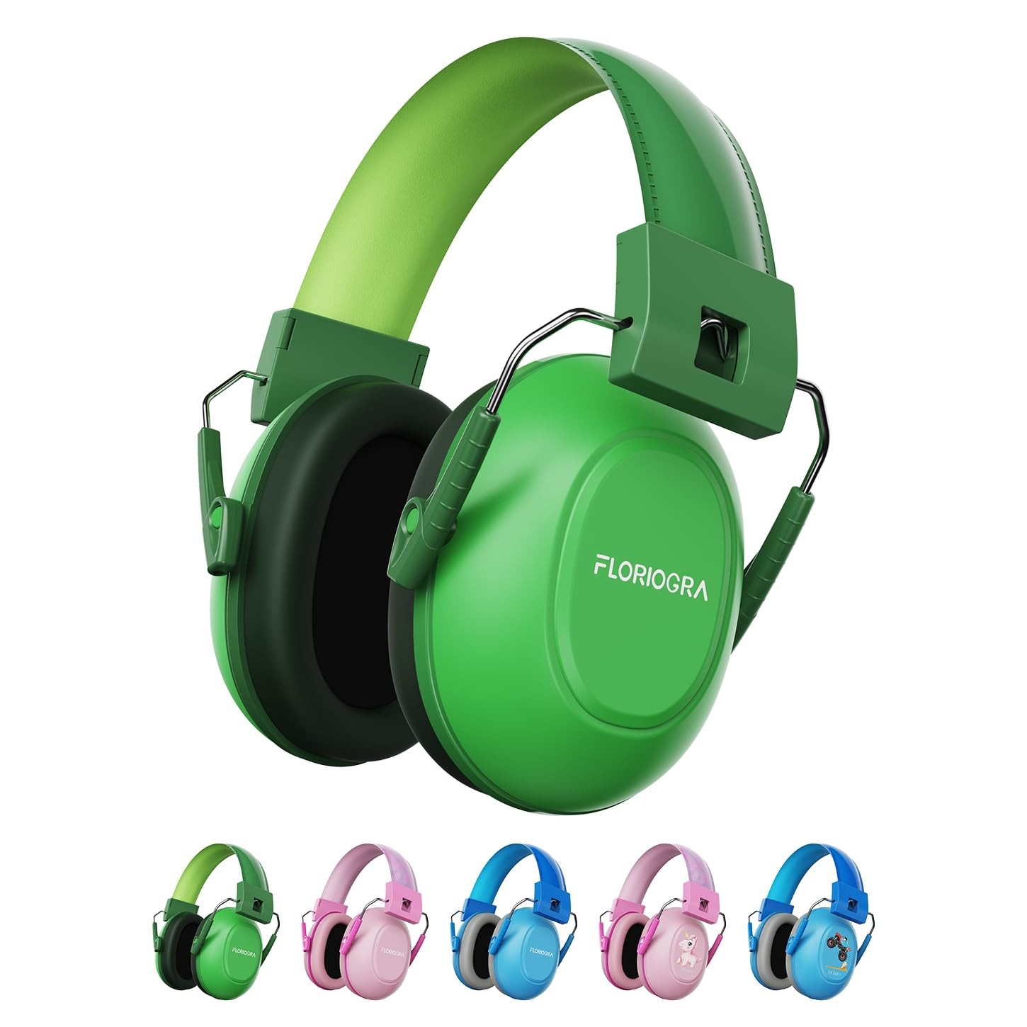 Floriogra Noise Cancelling Headphones for Kids, Kids Ear Unisex, Green