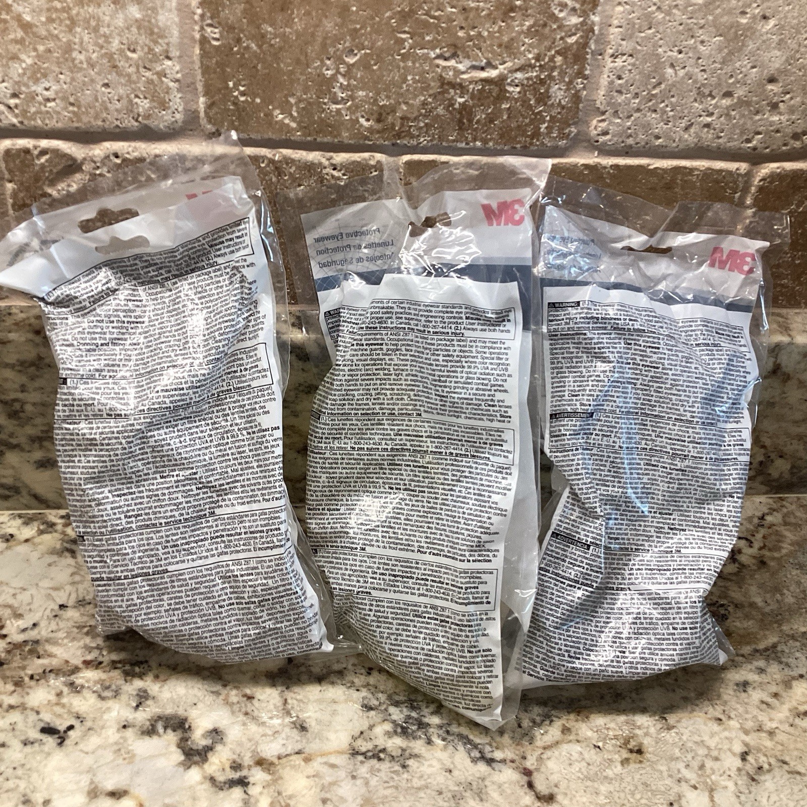 3M Safety Glasses Assortment Eyeglasses 3 Pairs SF401AF SF201AF Virtua Sport New