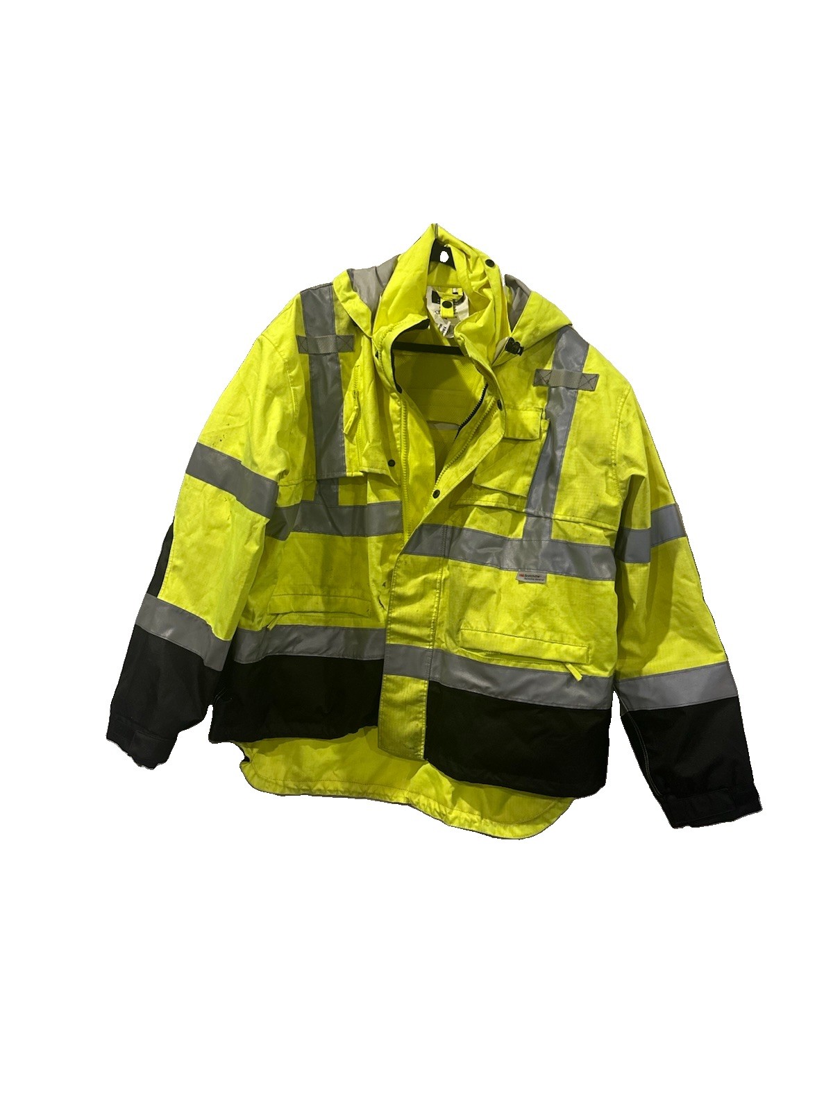RADIANS RW32-3Z1Y RADWEAR CLASS 3 HEAVY DUTY RIP STOP HI VIS RAIN JACKET COAT 2X